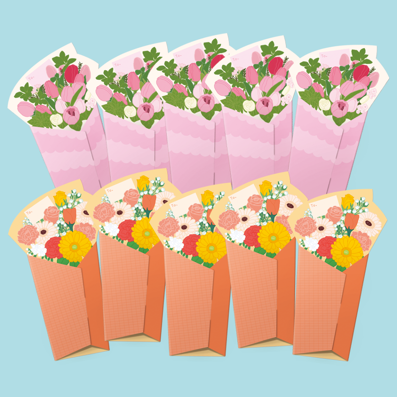 꽃다발 폴딩 카드 10EA SET